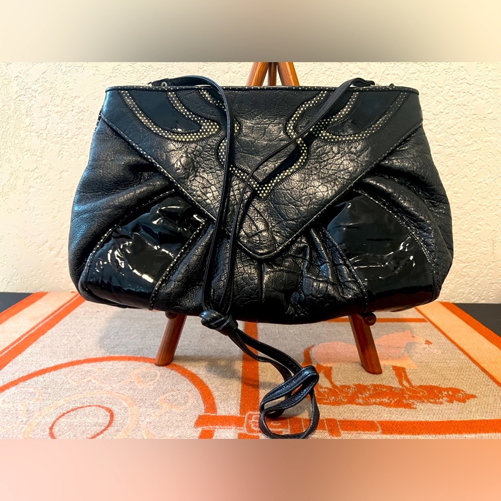 Vintage 1980’s Sharif Croc Embossed Leather Satchel. Made In USA
